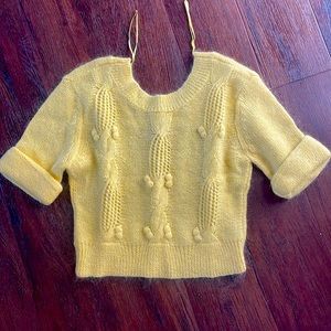 Cropped yellow sweater